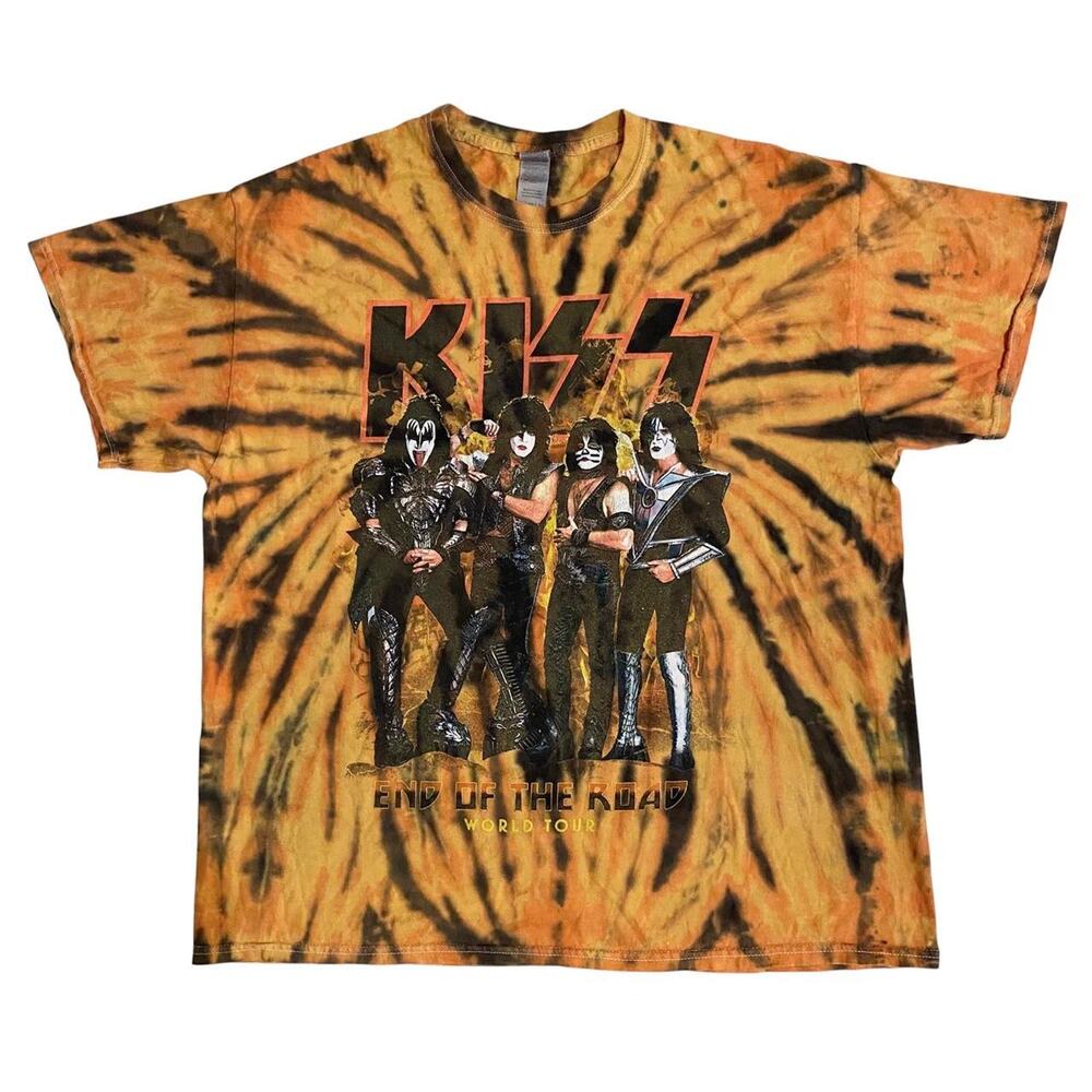 Kiss End of the Road Tour Spider Dye T-Shirt  size XL